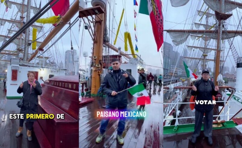 Morenistas promovían elección judicial en el Buque Cuauhtémoc, ¿qué dijo Sheinbaum?