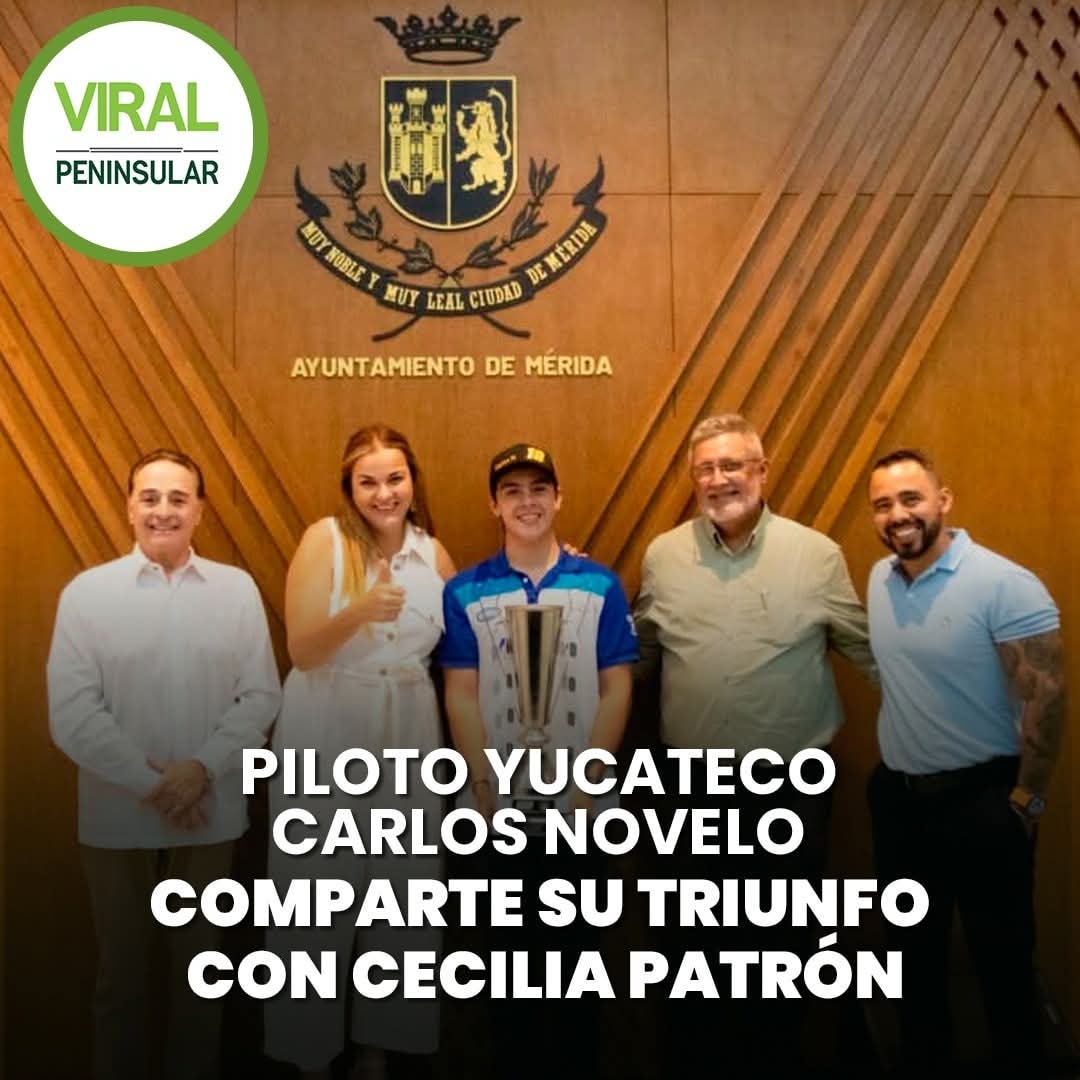 Piloto yucateco Carlos Novelo comparte su triunfo con Cecilia Patrón
