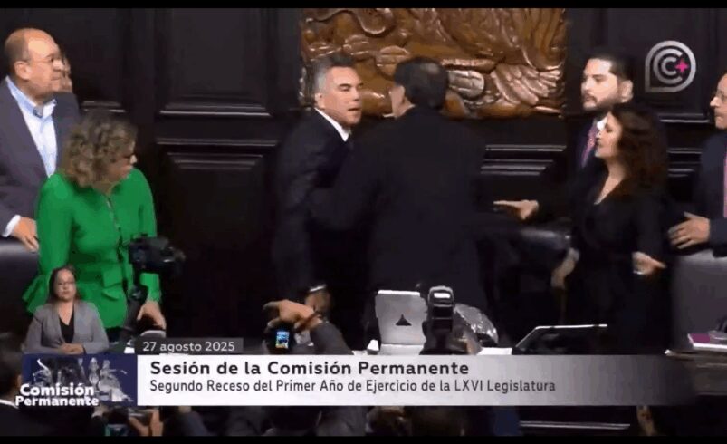 ‘Alito’ Moreno agrede a Fernández Noroña al concluir sesión de Comisión Permanente | Video