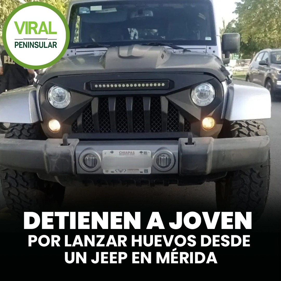 Detienen a joven por lanzar huevos desde un Jeep en Mérida