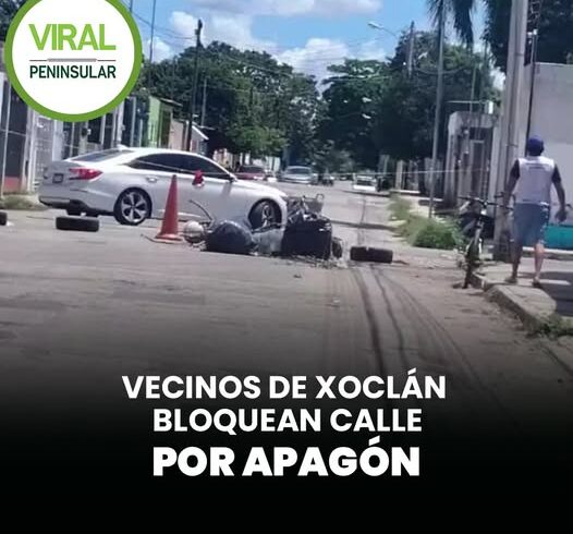 Vecinos de Xoclán bloquean calle por apagón