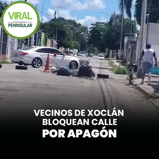 Vecinos de Xoclán bloquean calle por apagón