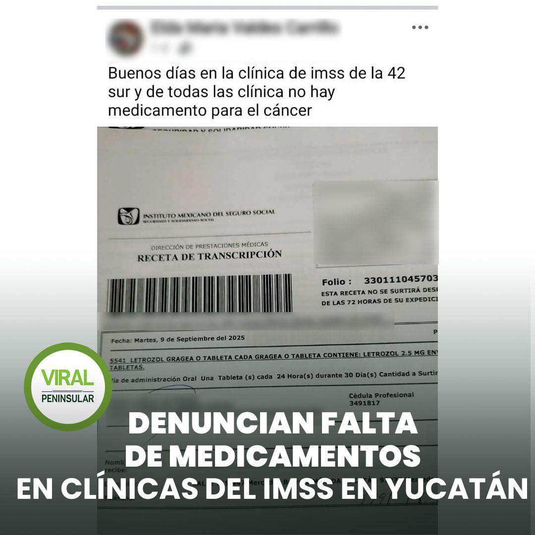 Denuncian falta de medicamentos en clínicas del IMSS en Yucatán
