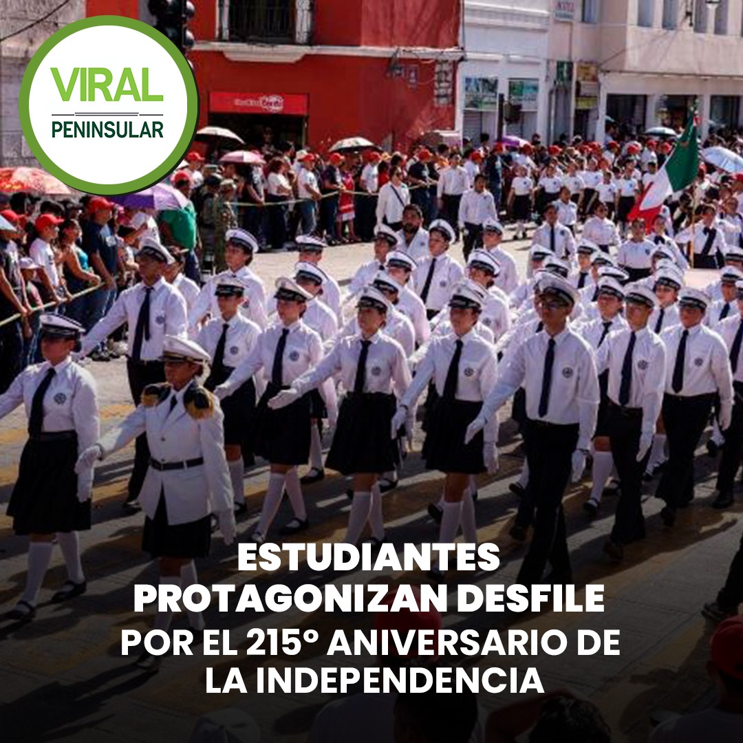 Estudiantes protagonizan desfile por el 215º Aniversario de la Independencia