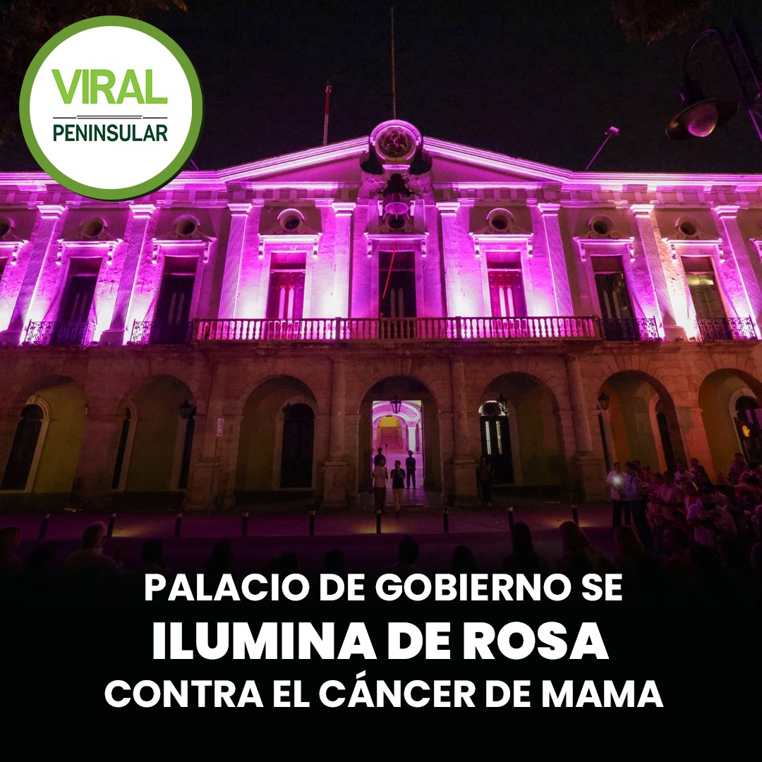 Palacio de Gobierno se ilumina de rosa contra el cáncer de mama