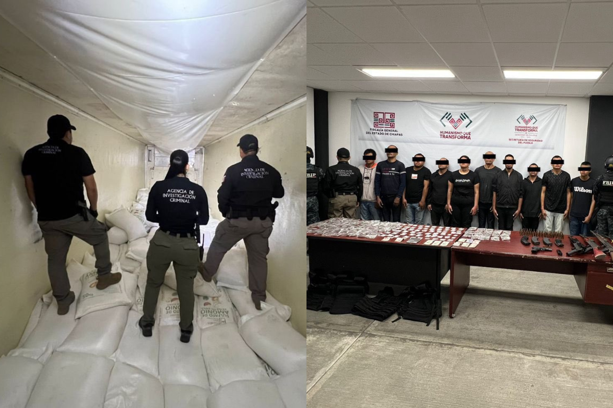 Harfuch reporta doble golpe al crimen; 12 detenidos del CJNG y 320 kilos de metanfetamina asegurada