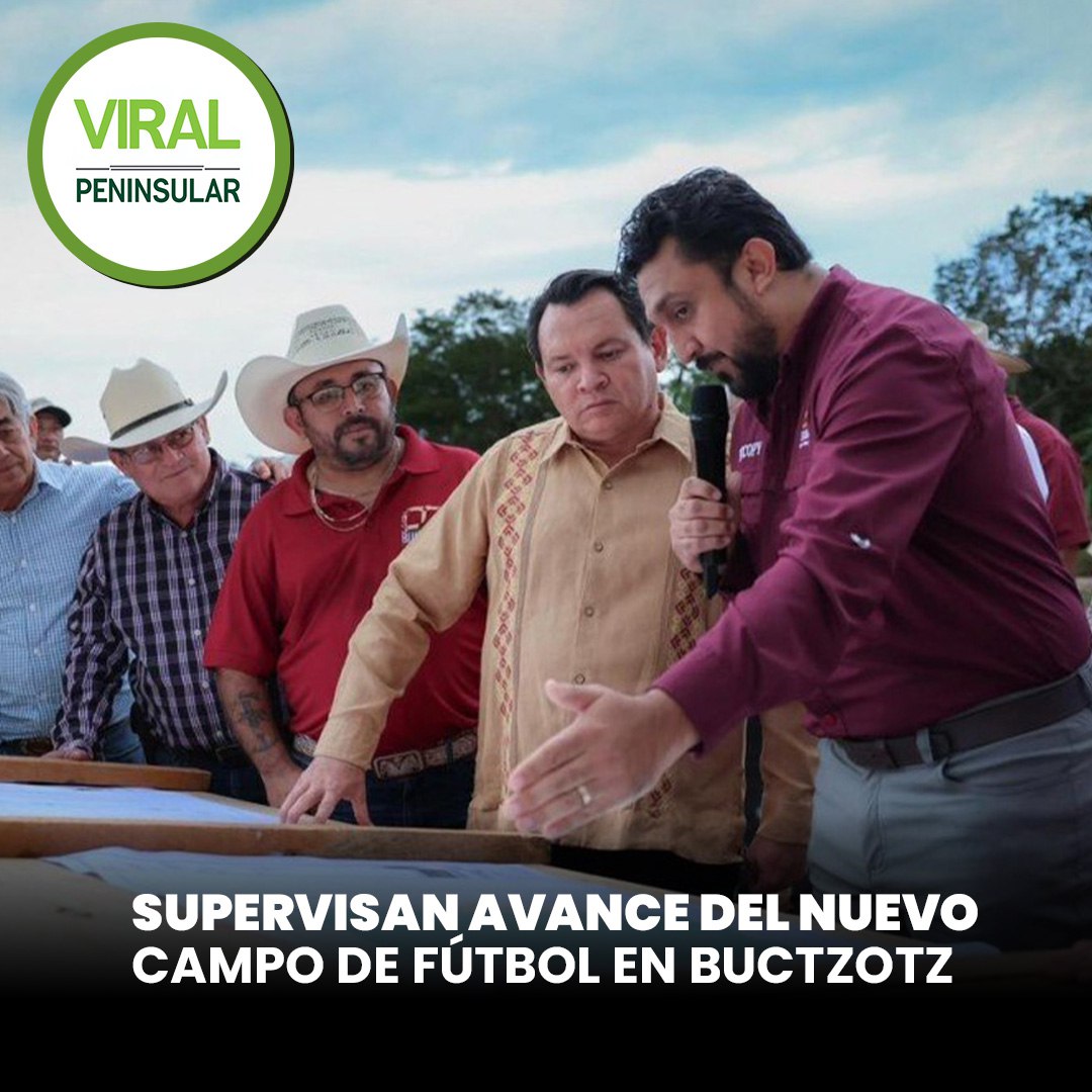Supervisan avance del nuevo campo de fútbol en Buctzotz