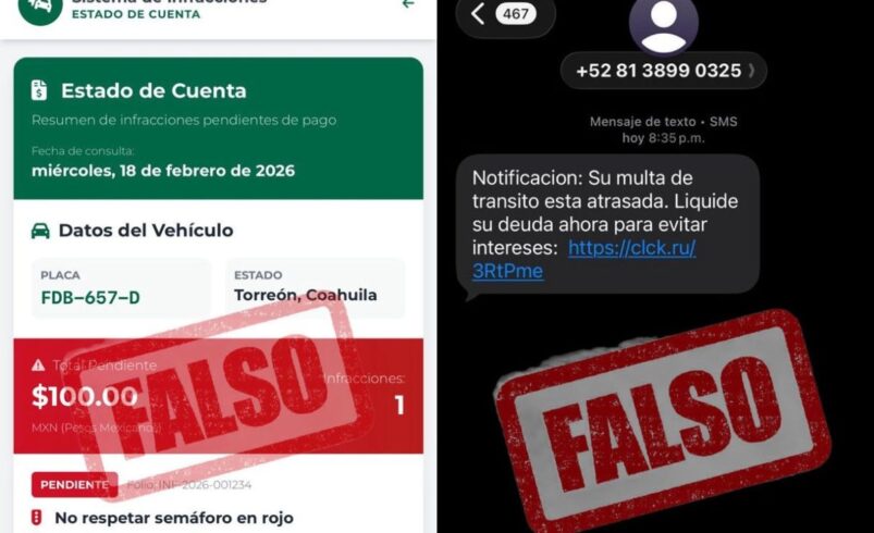 Alertan en Torreón por falsas multas enviadas por medio de SMS y WhatsApp