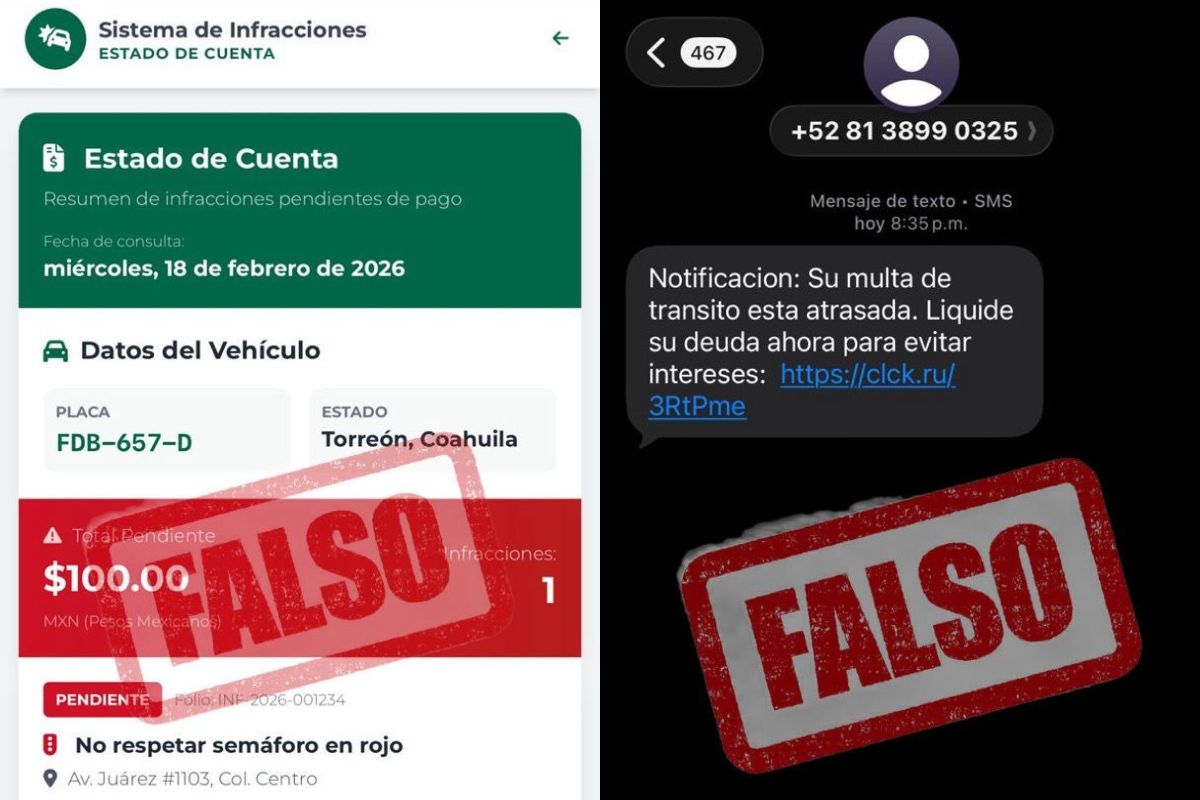 Alertan en Torreón por falsas multas enviadas por medio de SMS y WhatsApp