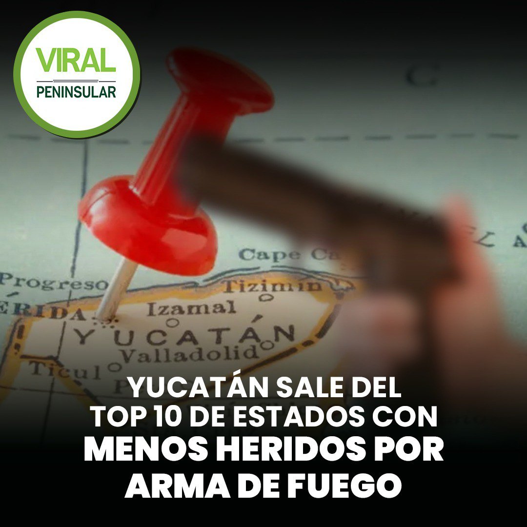 Yucatán sale del top 10 de estados con menos heridos por arma de fuego