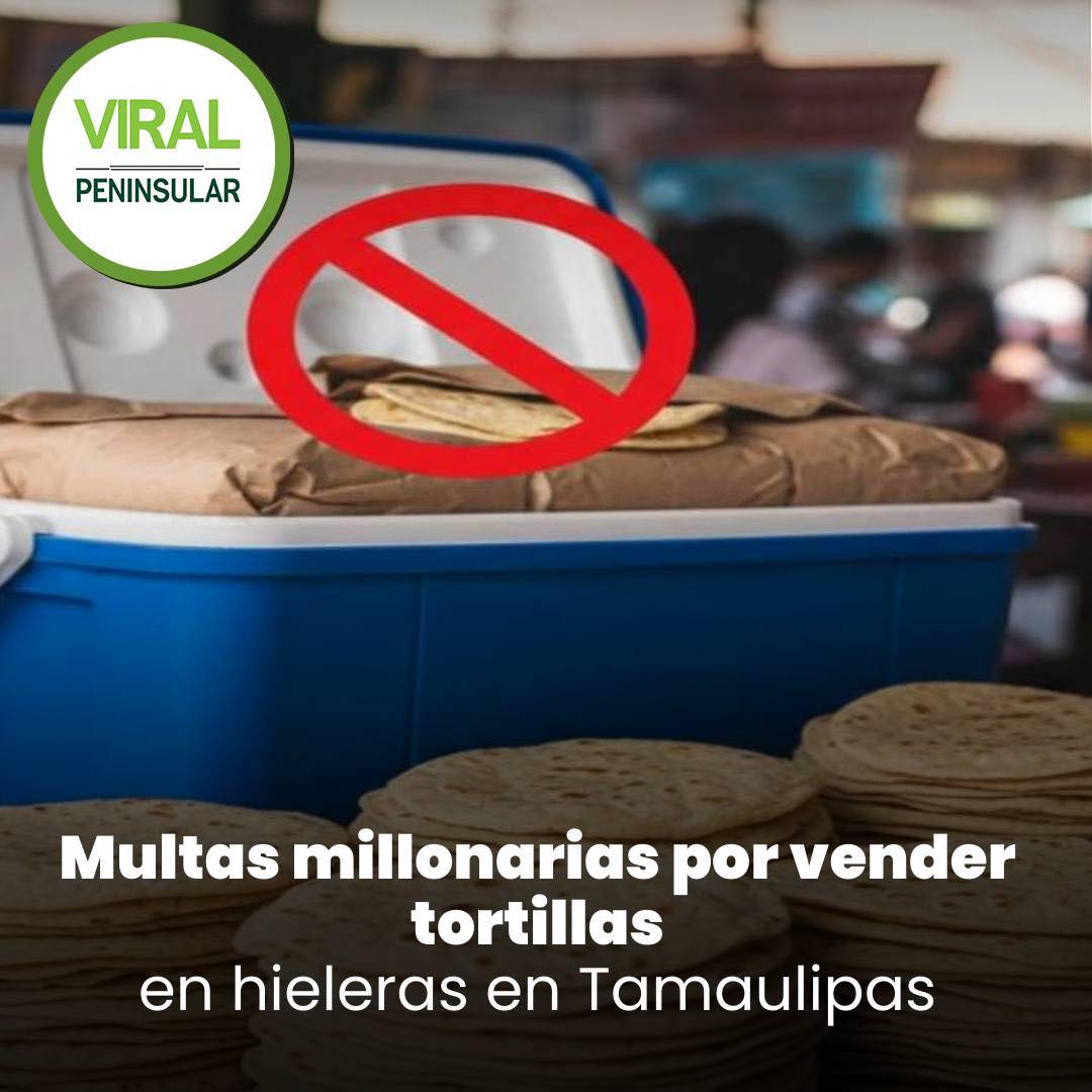 Multas millonarias por vender tortillas en hieleras en Tamaulipas