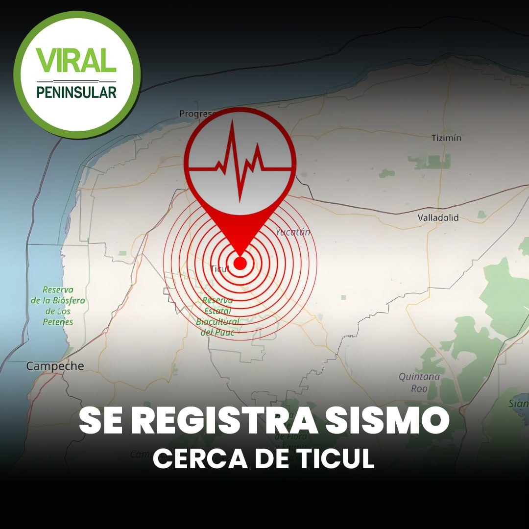 Se registra sismo cerca de Ticul