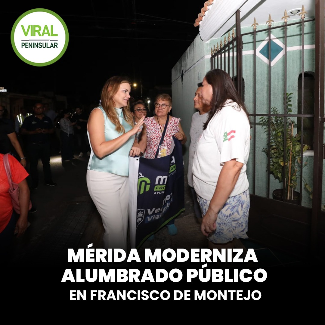 Mérida moderniza alumbrado público en Francisco de Montejo