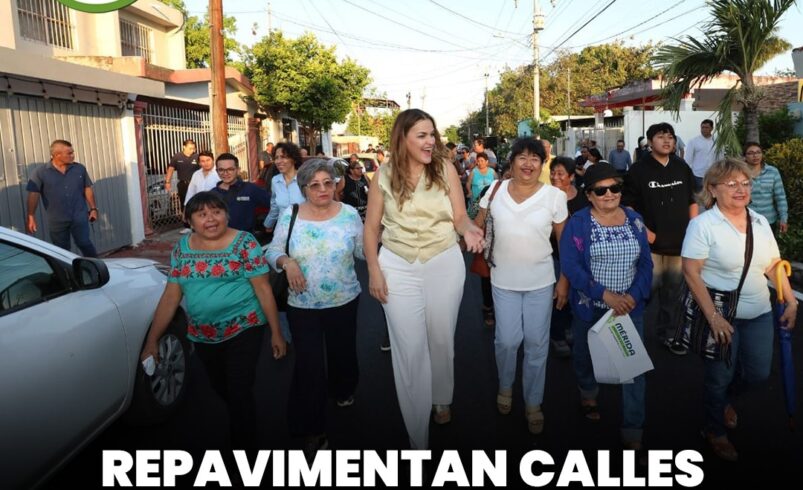 Repavimentan calles en Vergel y zonas cercanas en Mérida
