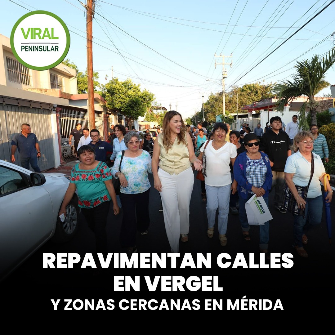Repavimentan calles en Vergel y zonas cercanas en Mérida