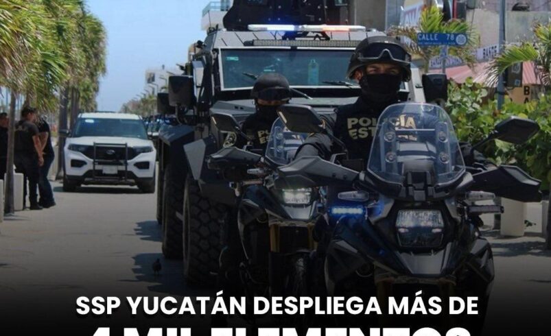 SSP Yucatán despliega más de 4 mil elementos por vacaciones de Semana Santa