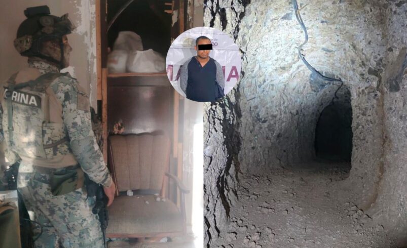 Aseguran túnel clandestino hacia EU en Nogales y detienen a un hombre