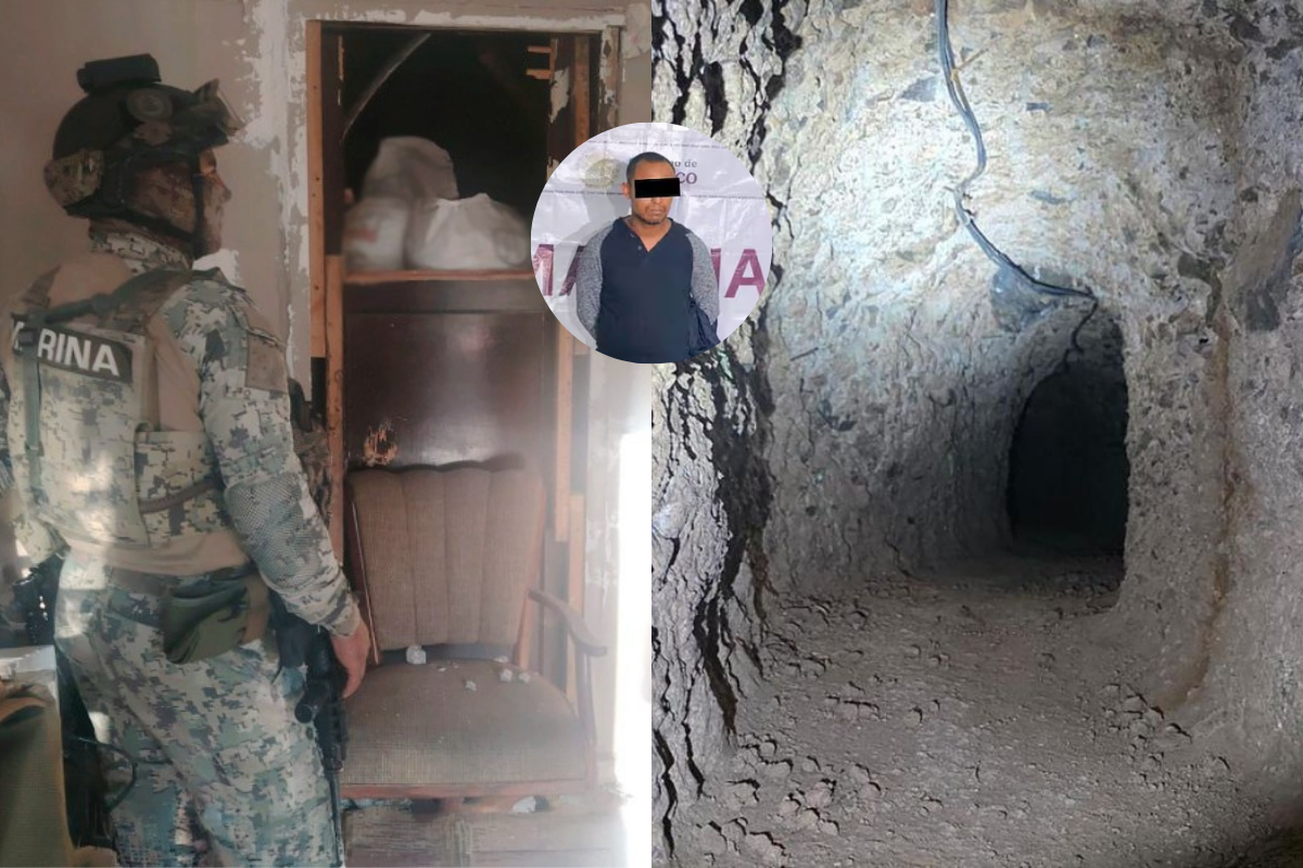 Aseguran túnel clandestino hacia EU en Nogales y detienen a un hombre