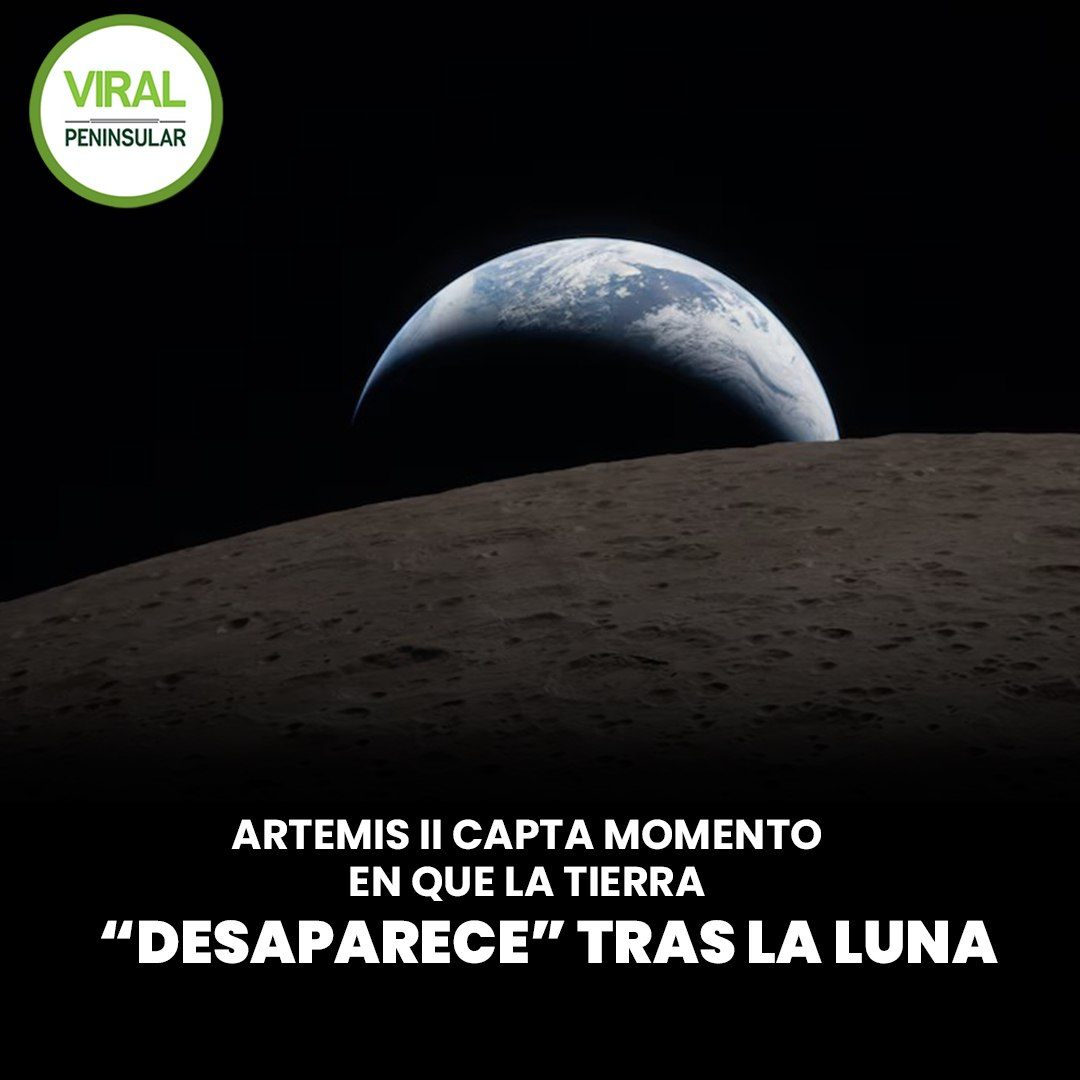 Artemis II capta momento en que la Tierra “desaparece” tras la Luna