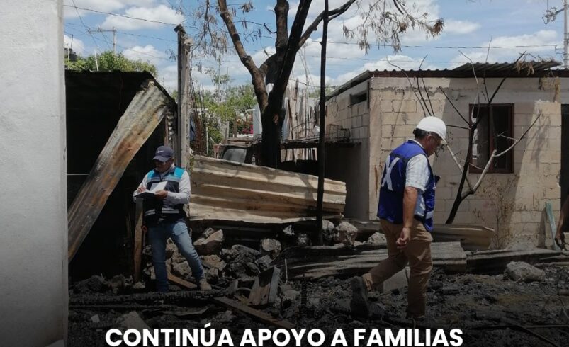 Continúa apoyo a familias afectadas por incendio en Dzununcán