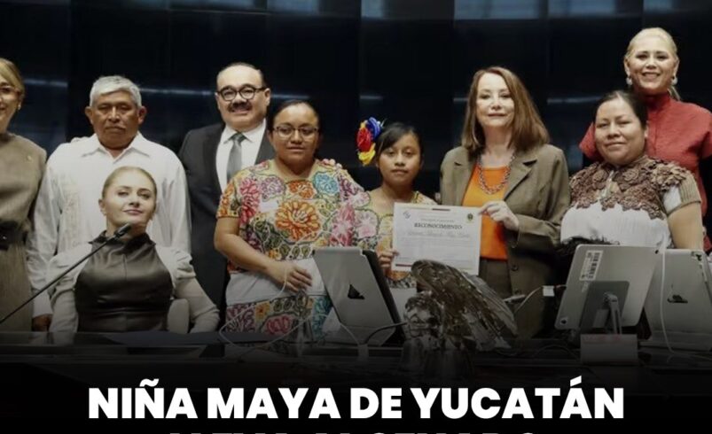 Niña maya de Yucatán lleva al Senado mensaje sobre desigualdad