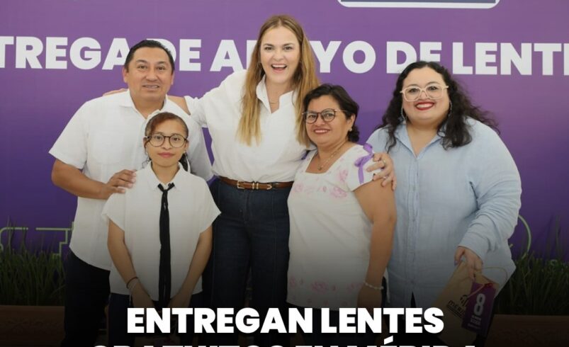 Entregan lentes gratuitos en Mérida para apoyar a familias