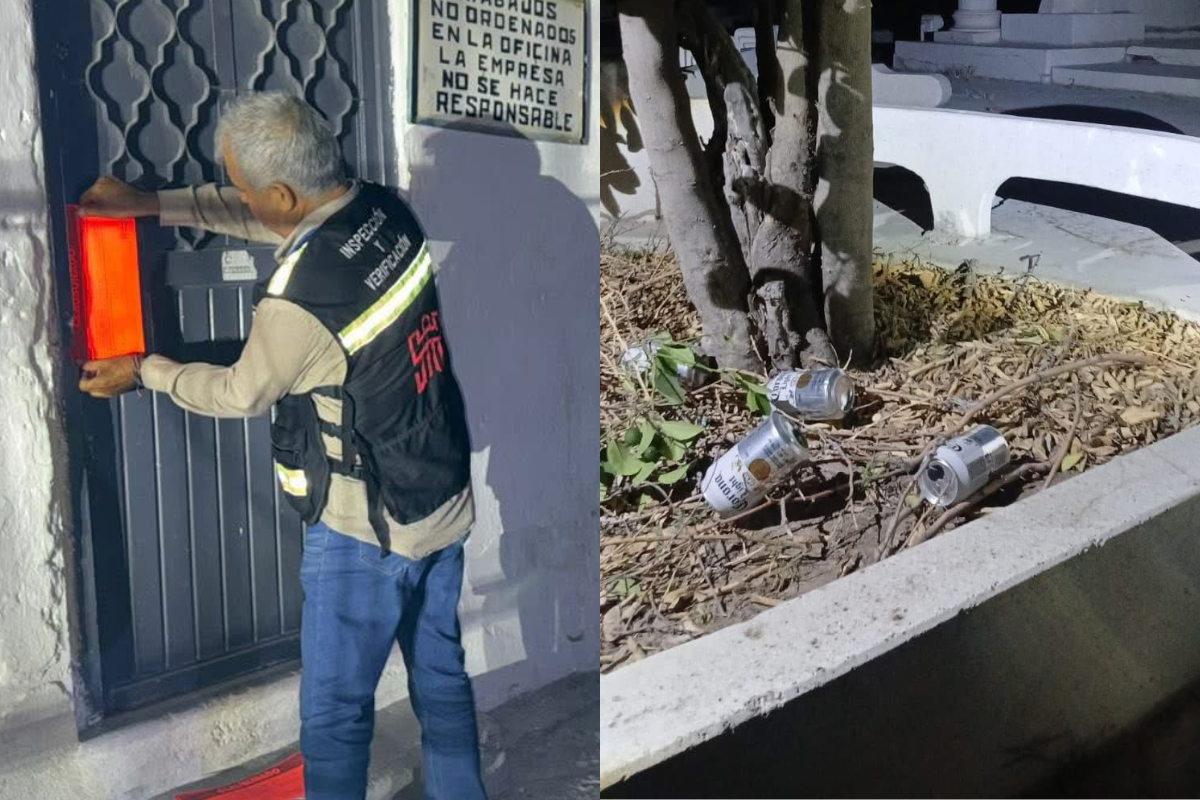Clausuran panteón Torreón por consumo de alcohol en su interior; hay dos hombres detenidos