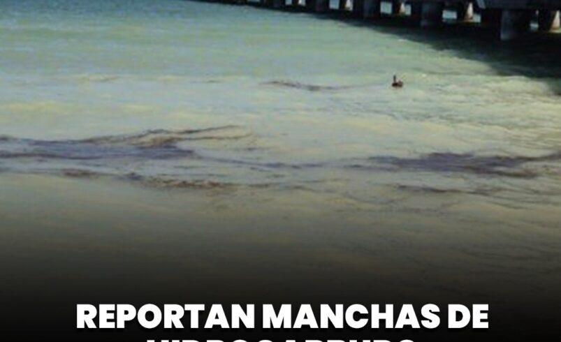 Reportan manchas de hidrocarburo en costas de Progreso