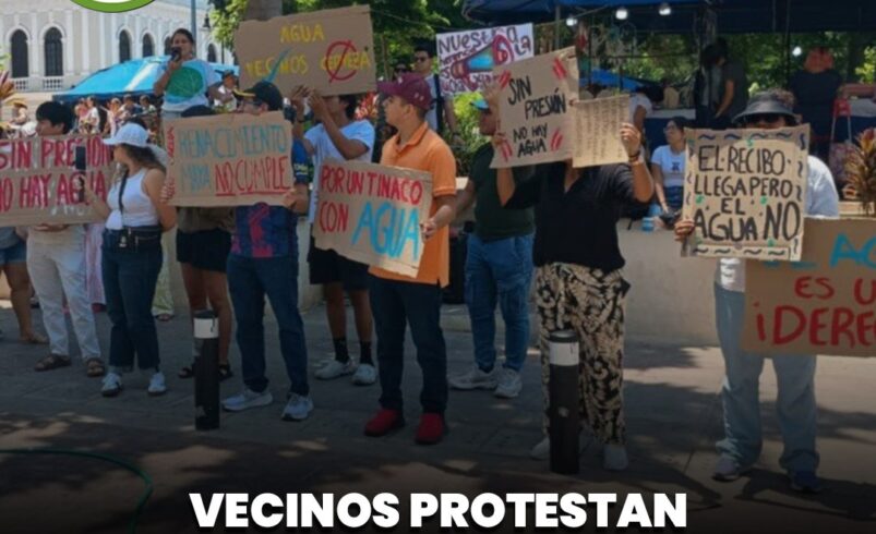 Vecinos protestan contra la JAPAY por falta de agua en Mérida