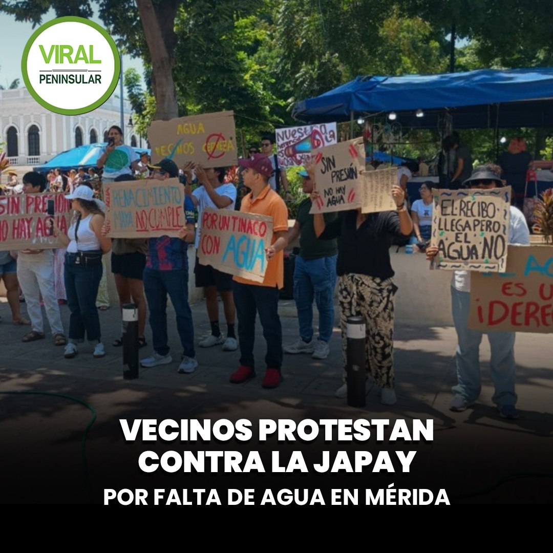 Vecinos protestan contra la JAPAY por falta de agua en Mérida