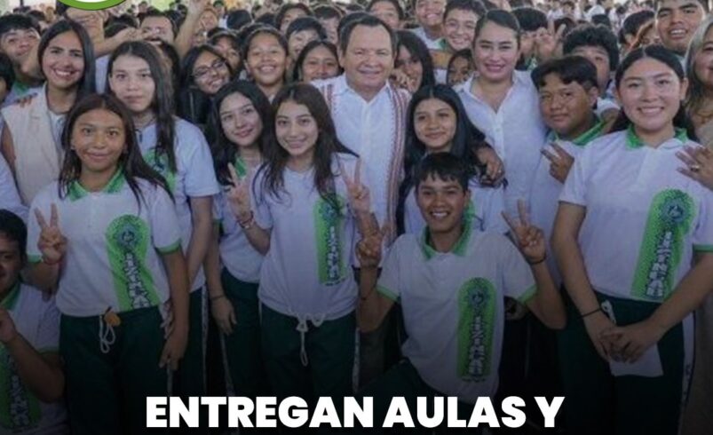 Entregan aulas y mejoran accesos en escuelas de Umán