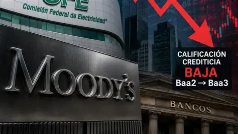 Moody’s baja calificación a CFE y a ocho bancos tras recorte a México