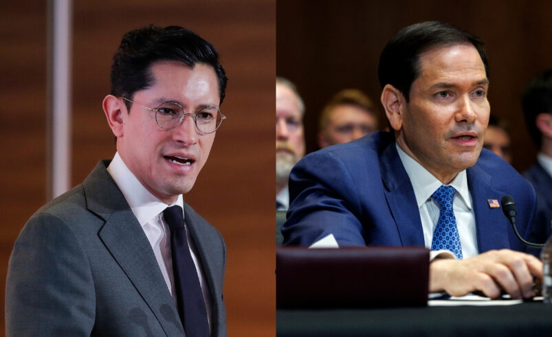 Roberto Velasco refrenda cooperación con EU mediante llamada con Marco Rubio