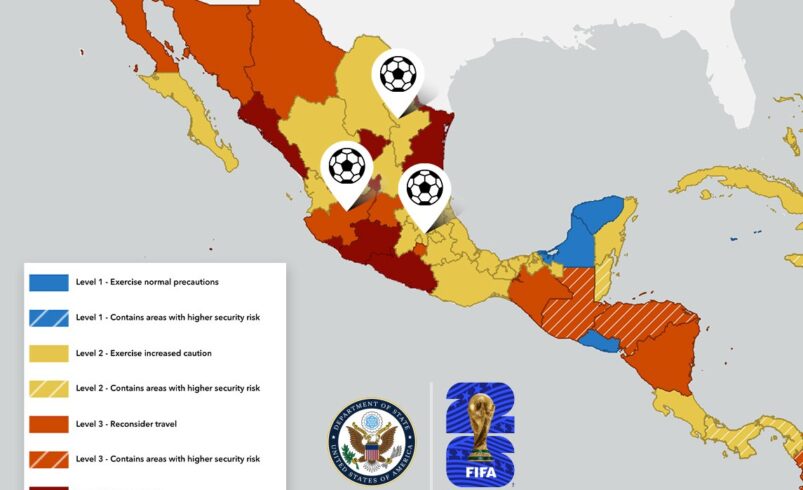Ante el Mundial, EU emite alerta de viaje a México por riesgos de asaltos y hasta terrorismo