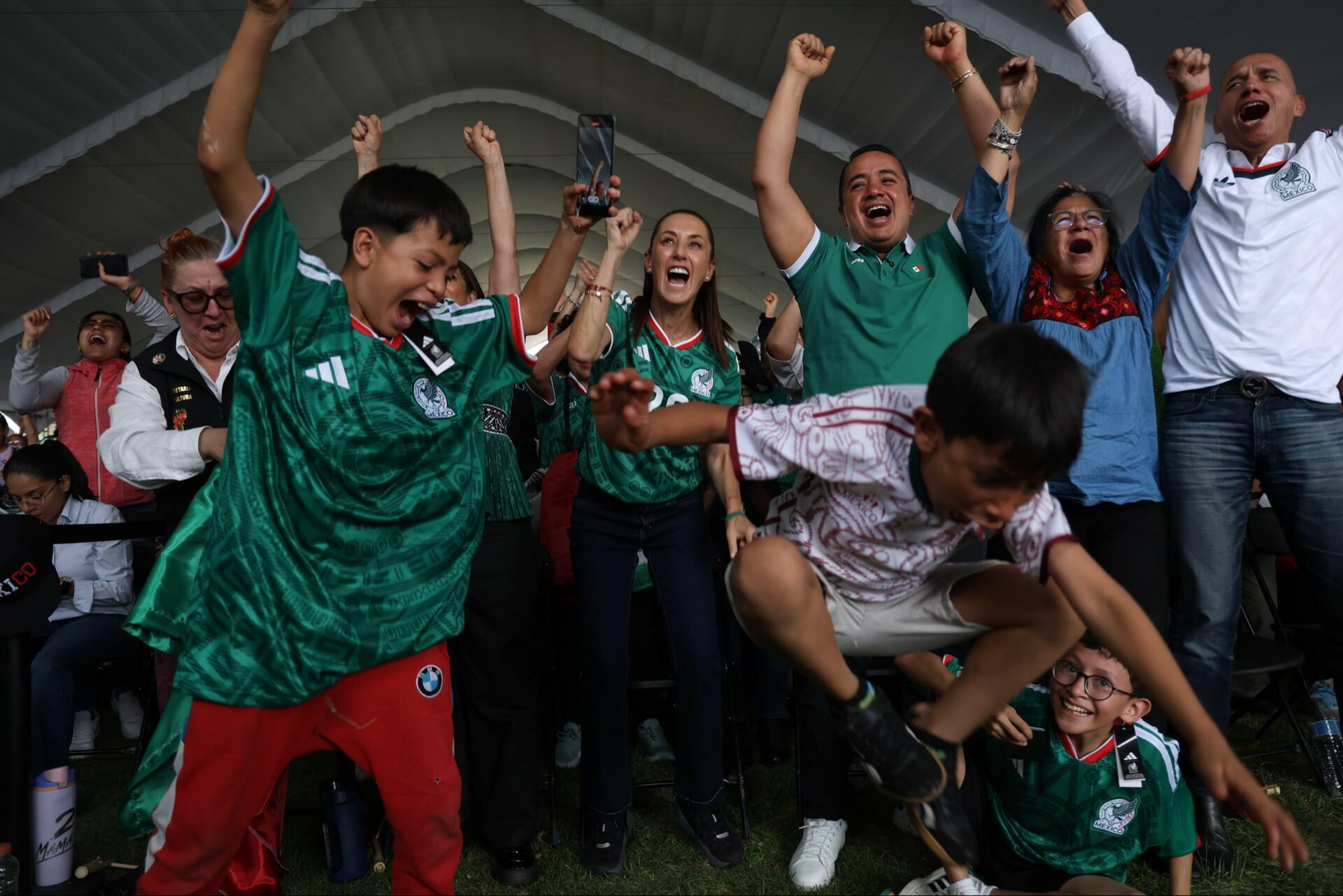 Así reaccionó Sheinbaum al triunfo de México en el partido inaugural