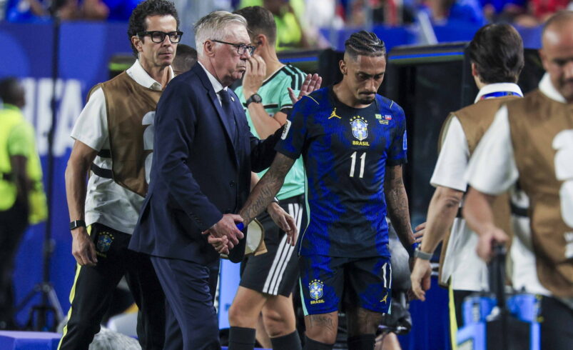 Ancelotti confirma a Neymar ante Escocia y que Raphinha salió por lesión en isquiotibiales