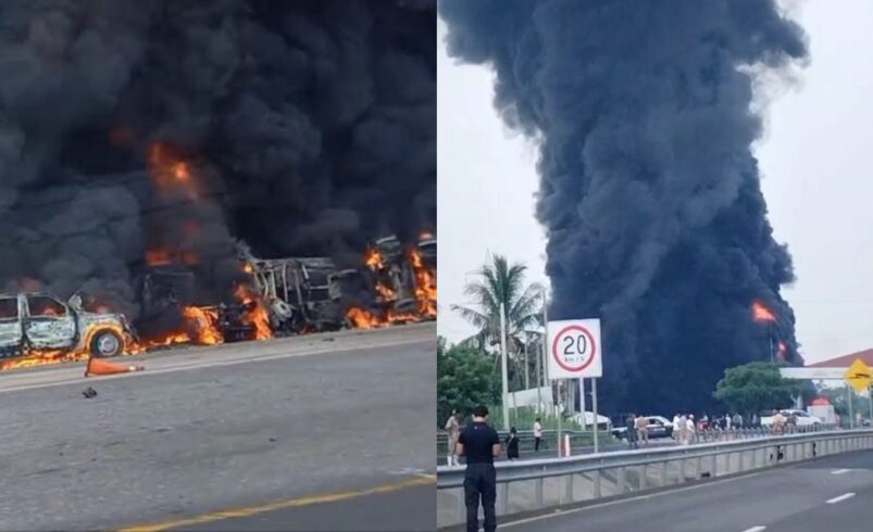 Explota pipa de combustible en los límites de Veracruz y Tabasco