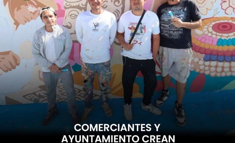 Comerciantes y Ayuntamiento crean mural comunitario en el Lucas de Gálvez