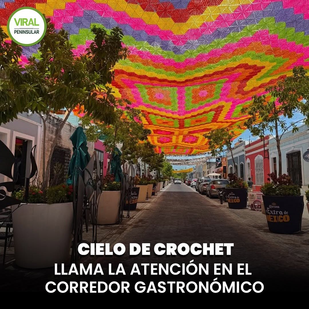 Cielo de crochet llama la atención en el Corredor Gastronómico