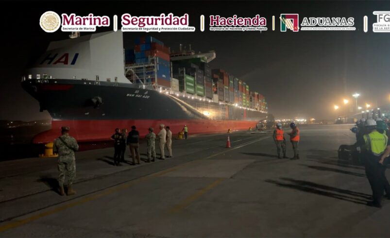 Decomisan una tonelada de cocaína en buque que llegó Michoacán