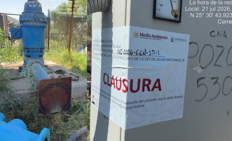 Conagua clausura pozo ilegal en Lerdo, era utilizado para llenar pipas sin permisos