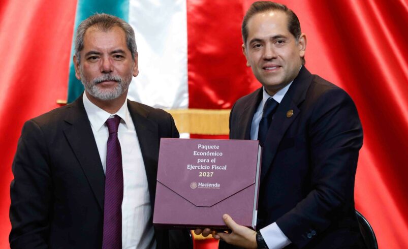 Hacienda entrega Paquete Económico 2027 al Congreso; prevé crecimiento entre 1.5 y 2.5%