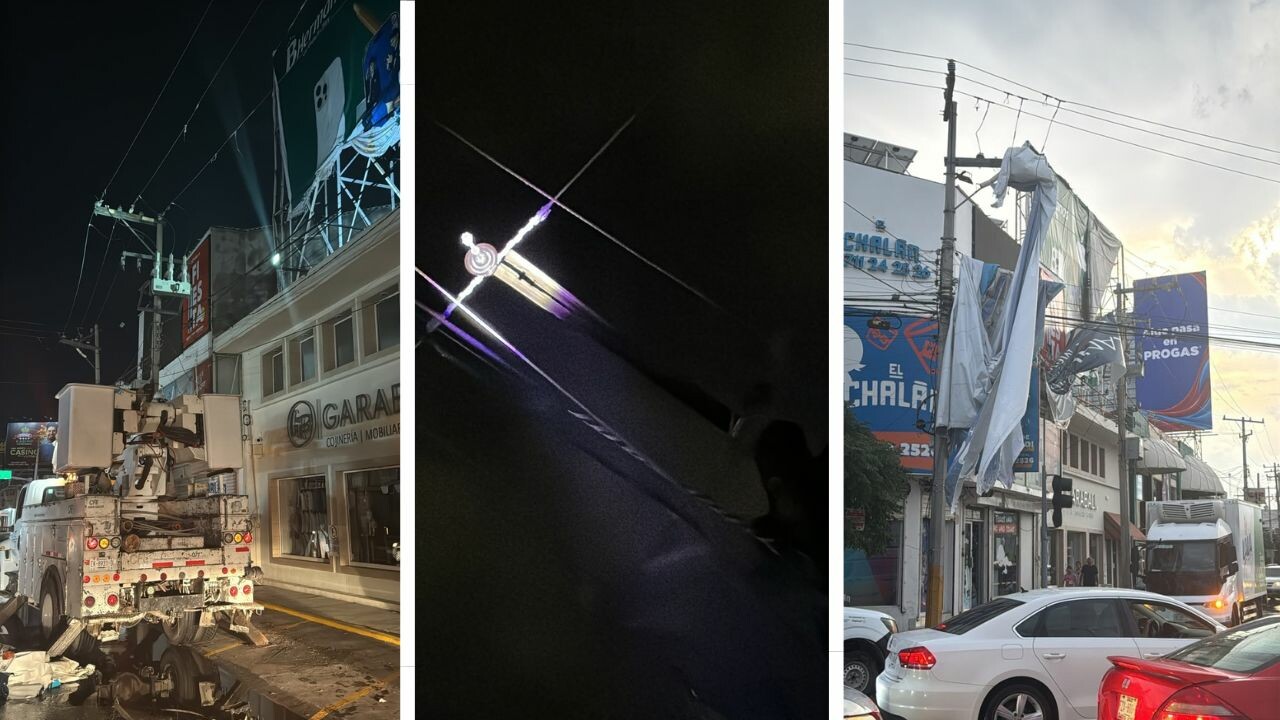 CFE trabaja para restablecer la luz en Torreón tras lluvias y fuertes vientos