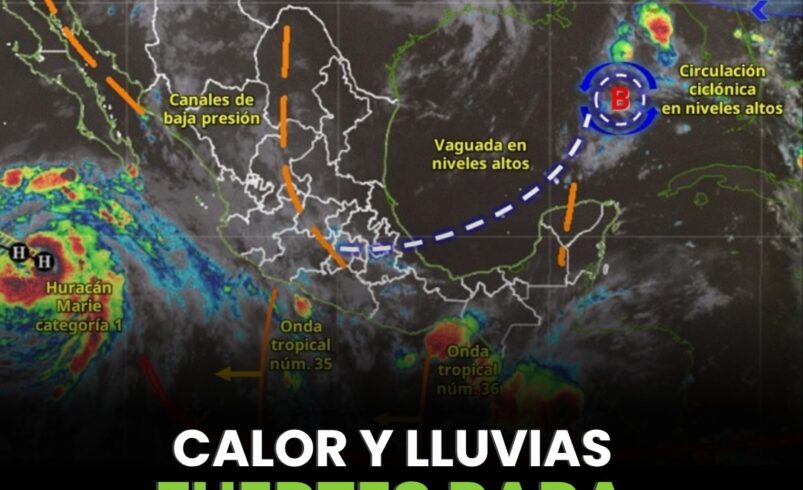 #Viral | Yucatán tendrá este jueves una jornada de ambiente caluroso y lluvias puntuales fuertes, principalmente en las zonas centro, oeste y sur del estado, acompañadas de descargas eléctricas.