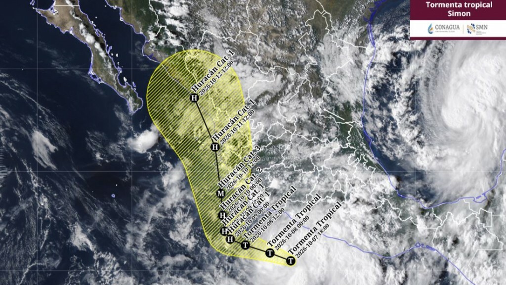 Tormenta tropical Simon avanza en el Pacífico: ¿qué estados afectará?